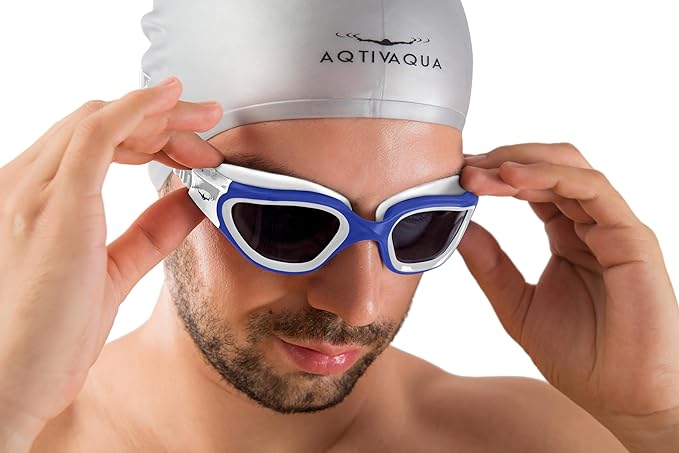 AqtivAqua Swimming Goggles, DX Wide View Swim Goggles for Adult Men Women, Anti Fog No Leaking