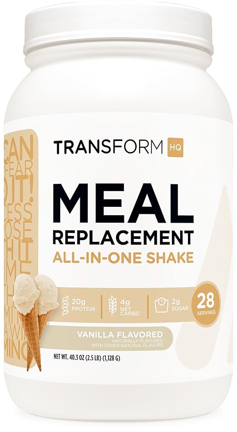 TransformHQ Meal Replacement Shake Powder 28 Servings (Vanilla) - Gluten Free, Non-GMO
