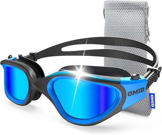 OMID Swim Goggles, P2 Polarized Swimming Goggles for Men Anti-fog Goggles Swimming for Adult Women