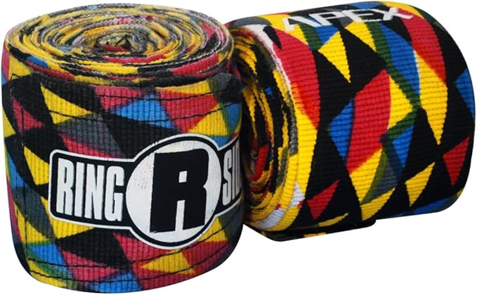 Ringside Apex 180” Boxing Hand Wraps Pair - Durable, Elastic Training Wraps with Hook & Loop Closure, Multi-Color Options, Perfect for MMA, Muay Thai, Kickboxing