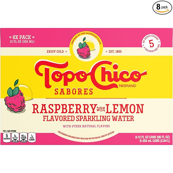 Topo Chico Sabores Raspberry with Lemon 12oz 8pk