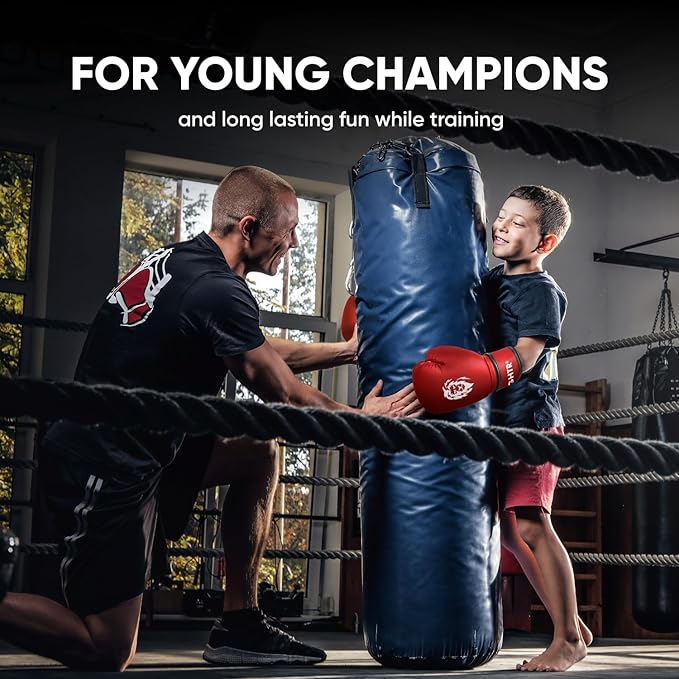 FIGHTR® Kids Boxing Gloves and More Stability | Junior Boys and Girls | Boxing, MMA, Muay Thai, Kickboxing & Martial Arts 04 06 oz | incl. Carry Bag