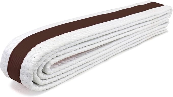 AAMA Martial Arts Belt White Belt with Mixed Color Stripe for Martial Arts - Taekwondo Karate Judo