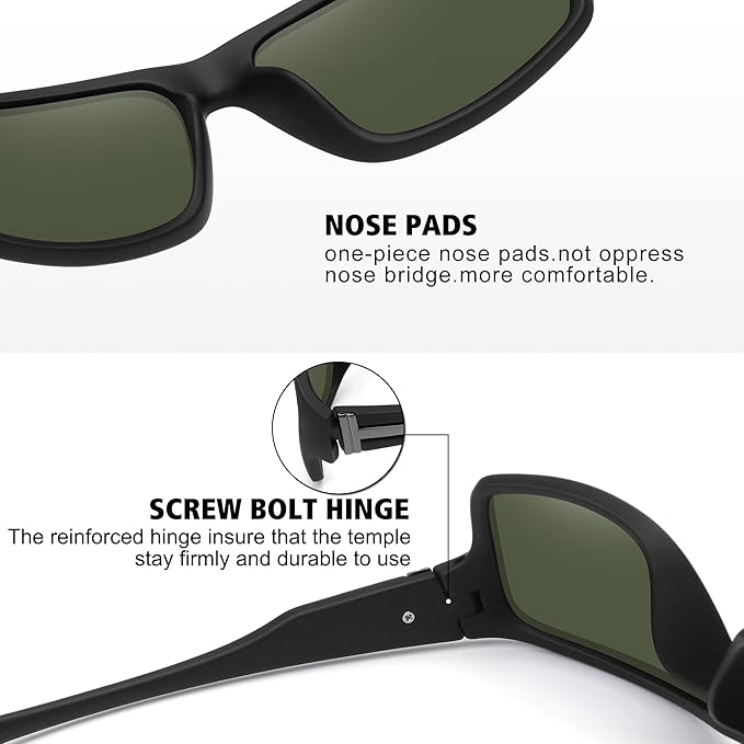 STORYCOAST Polarized Sports Sunglasses for Men Women Unbreakable Frame Cycling Fishing Driving