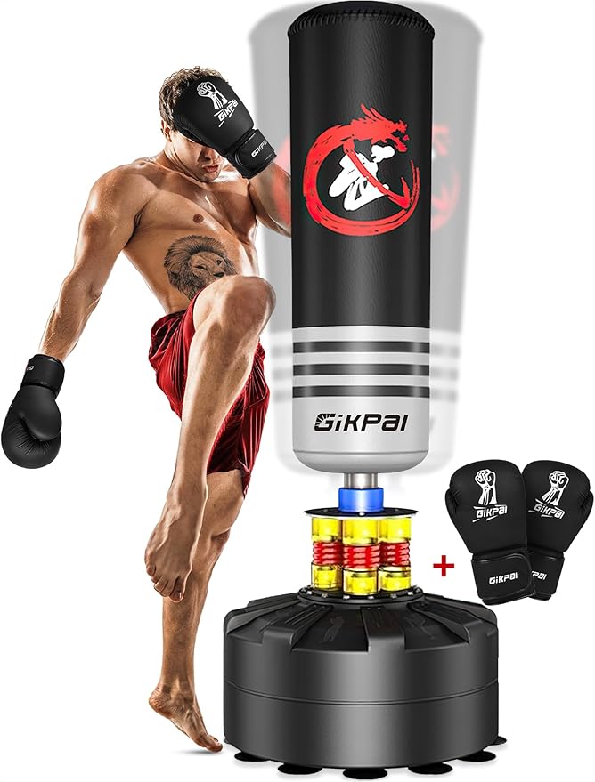 GIKPAL Freestanding Punching Bag with Boxing Gloves, Heavy Boxing Bag with Stand for Adult, Kickboxing Bag for MMA Martial Arts Boxing Traning