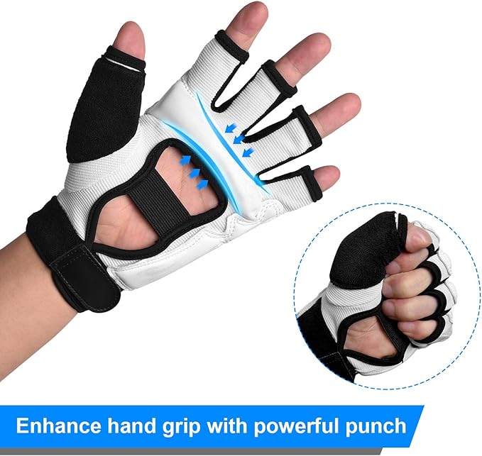 Xinluying Punch Bag Taekwondo Karate Gloves for Sparring Martial Arts Boxing Training Fingerless Women Kids