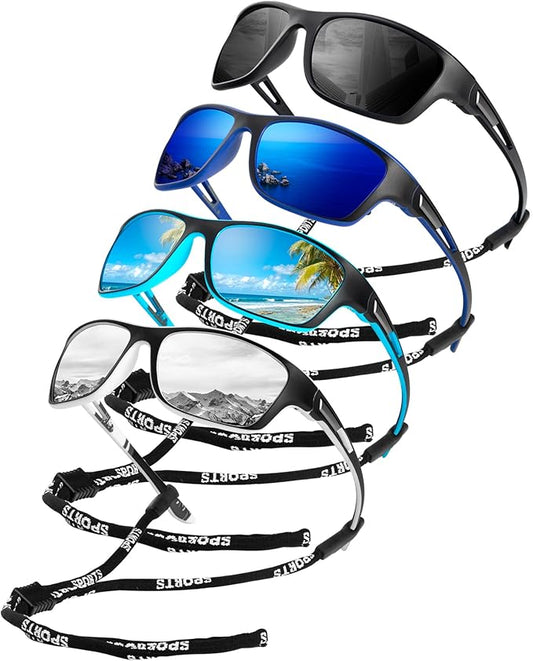 KALIYADI Polarized Sunglasses for Men, Sports Sun Glasses for Driving Cycling Fishing with UV protection