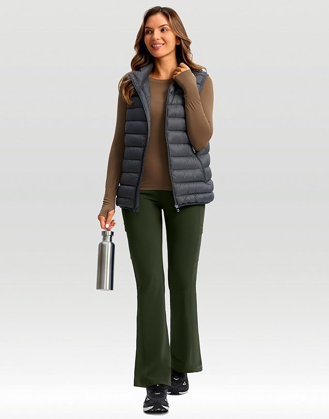 G Gradual Women's Fleece Lined Pants Water Resistant Winter Thermal Flare Leggings Hiking Snow Pants for Women 4 Pockets