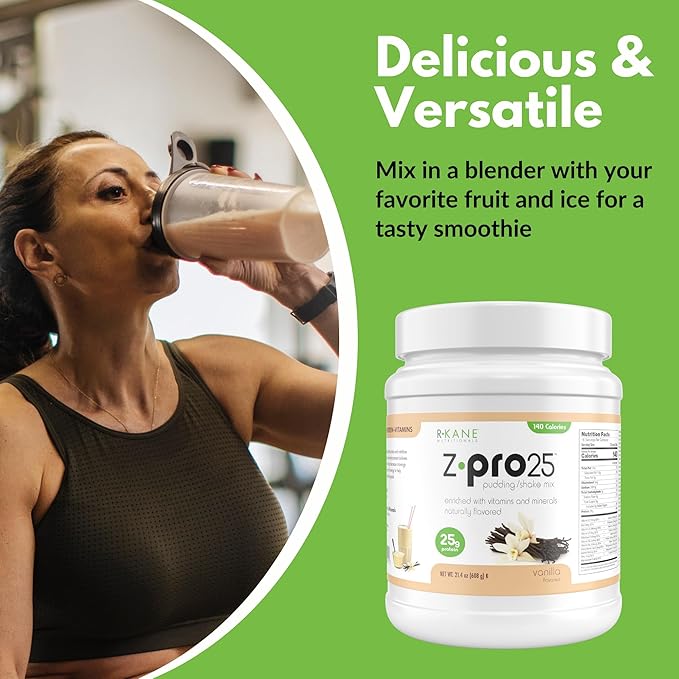 Z-Pro25 Protein Powder, 21.4 oz – 25g Casein & Whey Blend – Low-Carb, High-Protein Meal Replacement Shake – Muscle Recovery & Weight Management - 21 Vitamins & Minerals – Vanilla