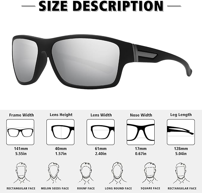 STORYCOAST Polarized Sports Sunglasses for Men Women Unbreakable Frame Cycling Fishing Driving