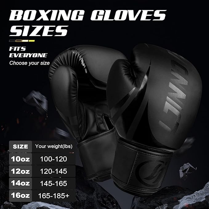 Boxing Gloves for Men & Women, Sparring Training Gloves for Boxing, Kickboxing, Muay Thai, MMA, Heavy Bag Workout Gloves with Multi-Layer Padding, Secure Fit, 10 12 14 16 oz