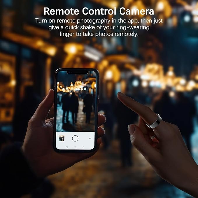 Ring Health Tracker for Women Men, Fit Ring with Heart Rate, Blood Oxygen, Sleep Monitor, Calories, Step Counter, IP68 Waterproof Smart Ring for iPhone & Android, No Subscription Fee (Black, 13#)