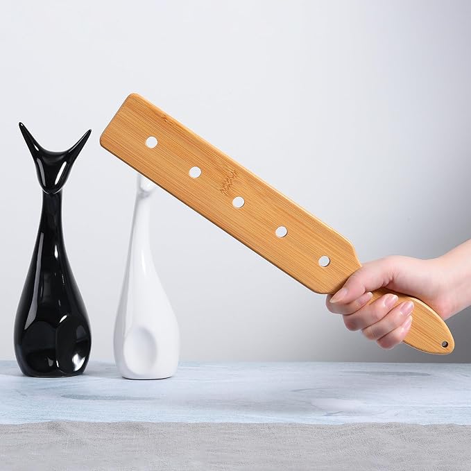 Bamboo Wood Paddle, 14 Inch Wooden Paddle with Airflow Holes