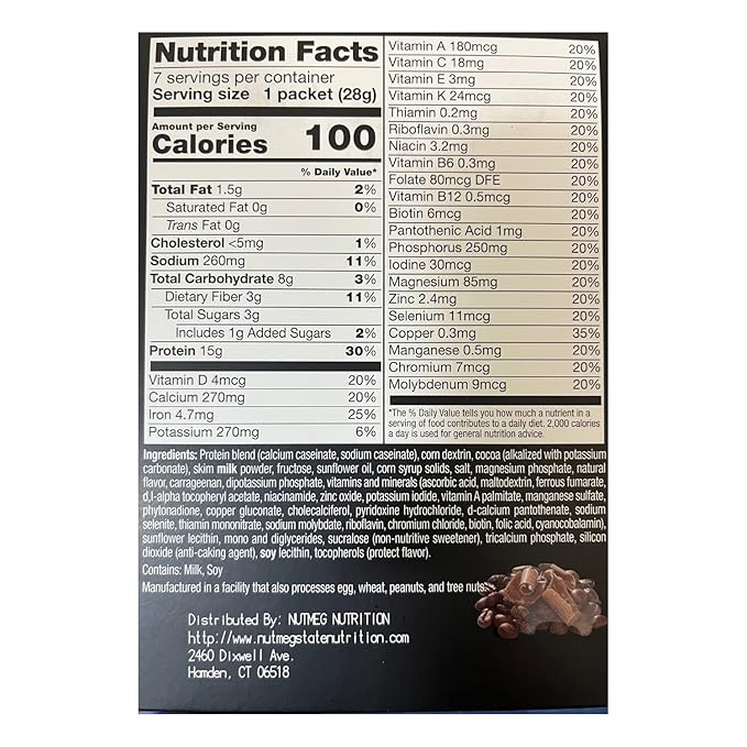 PROTIFIT - High Protein Pudding/Shake Mix, 15g Protein, Low Calorie, Low Fat, Low Carb, Aspartame Free, Idea Protein Compatible, Meal Replacement, 7 Servings Per Box (Mocha)