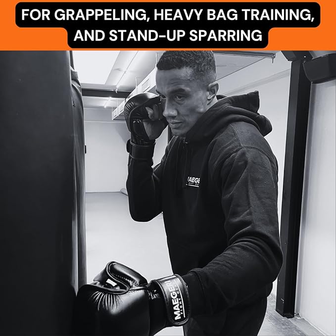 MMA Sparring Gloves for Men and Women, Upgrade Your Gear with a Durable Open Hybrid Glove. Comes with Extra Padding and Support, Perfect for Grappling, Clinching and Boxing Training