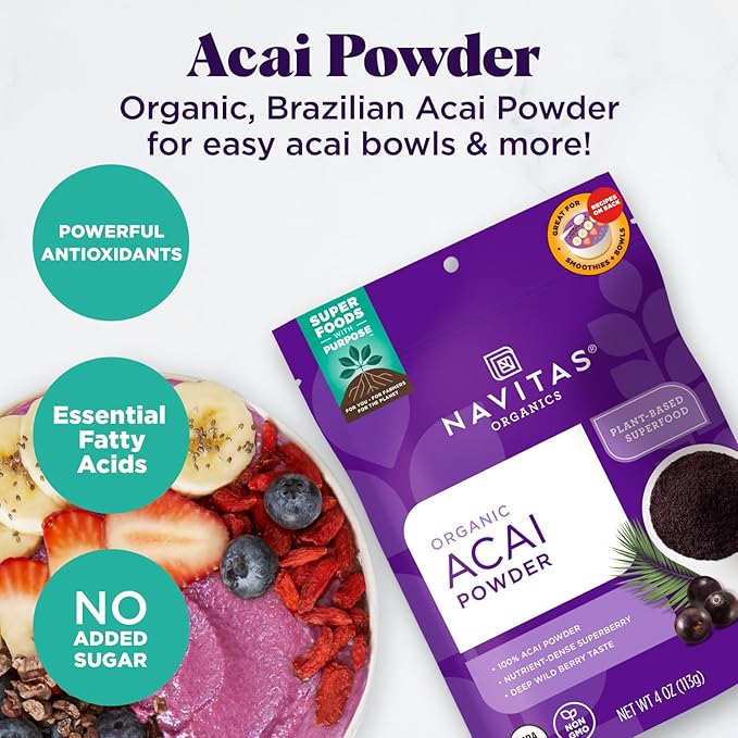 Navitas Organics Acai Powder, 4oz. Pouch, 38 Servings