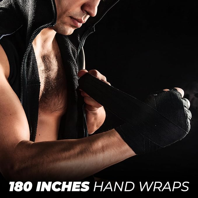 DEFY Professional 180 Inch Hand Wraps for Boxing Muay Thai MMA Elastic Bandages for Men & Women -Pair
