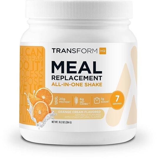 TransformHQ Meal Replacement Shake Powder 7 Servings (Orange Cream) - Gluten Free, Non-GMO