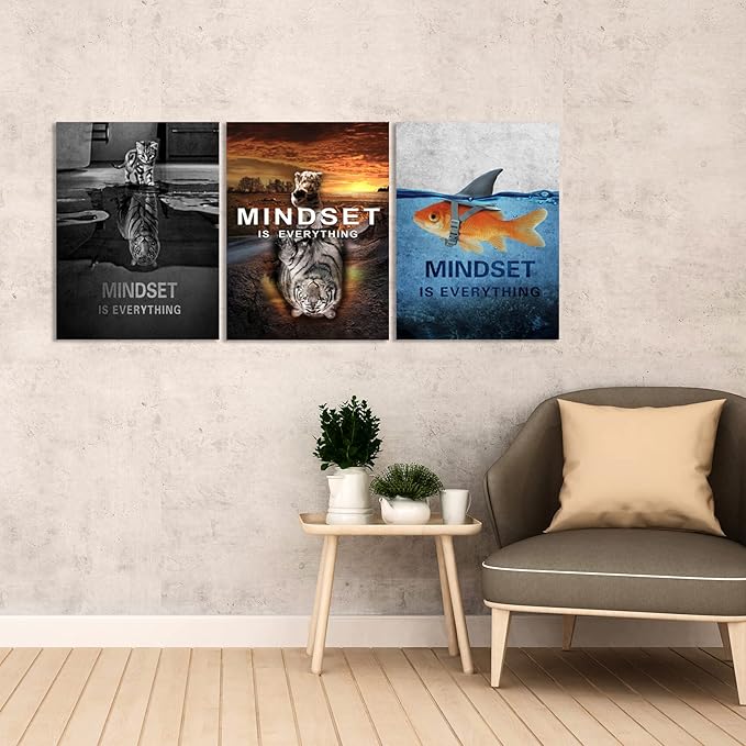 Success Wall Painting Inspirational Wall Art Office Wall Decor Motivational Wall Art Canvas Black Poster Positive Inspirational Framed Artwork Prints Picture for Living Room Office [60''W x 28''H]