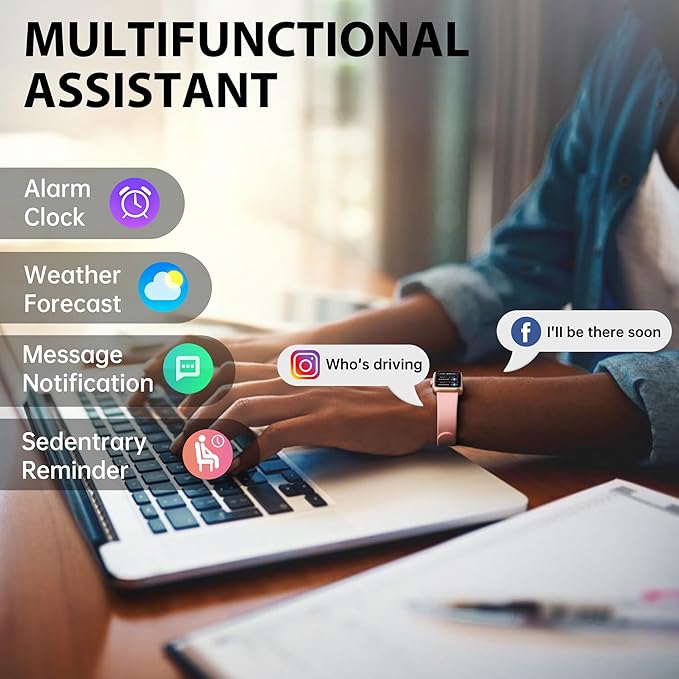 Fitness Tracker with 24/7 Continuous Heart Rate, Blood Oxygen Monitor, Smart Watch with Sleep Monitor, IP68 Waterproof Activity Tracker Step Counter for Women Men