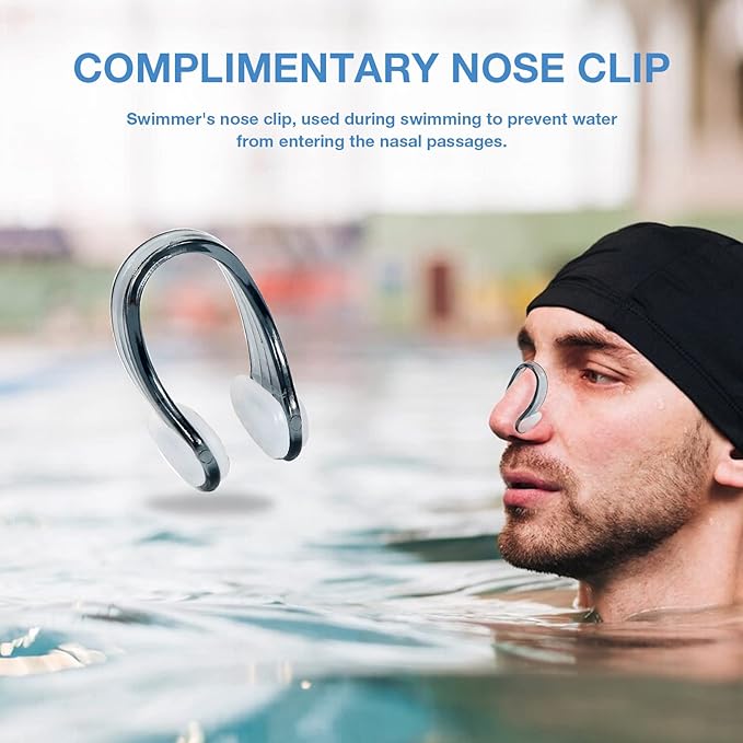 LYSIAN Reusable Swimmer Earplugs for Women Men 2 Pairs with Nose Clip, Water Proof Silicone Ear Plugs for Summer Swimming, Showering, Surfing, Water Sports and Sleeping