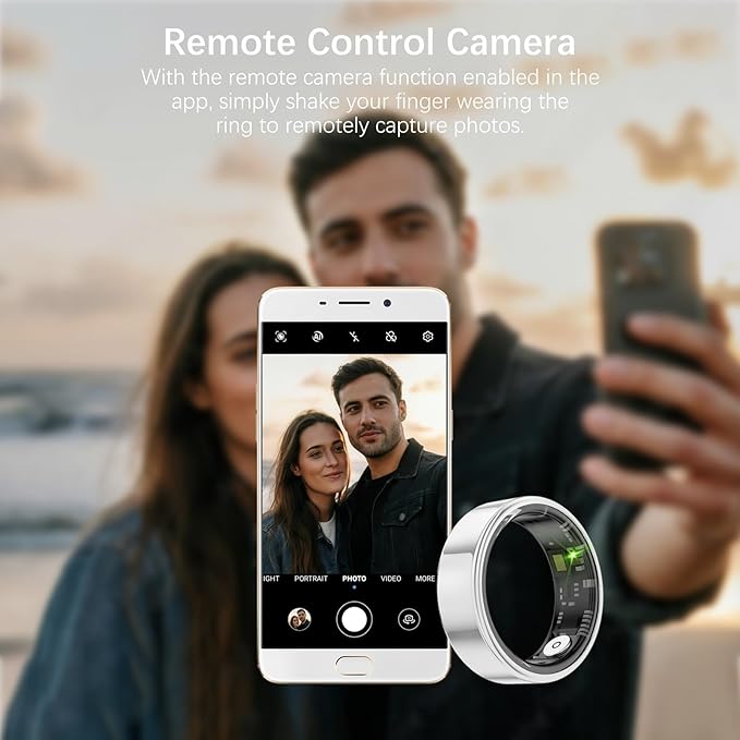 Smart Health Rings for Women Men, Fitness Tracker with Heart Rate, Blood Oxygen, HRV, Sleep Tracker, Step Tracker, No Subscription Fee, IP68 Waterproof Smart Ring for iphone & Android (Silver 13#)