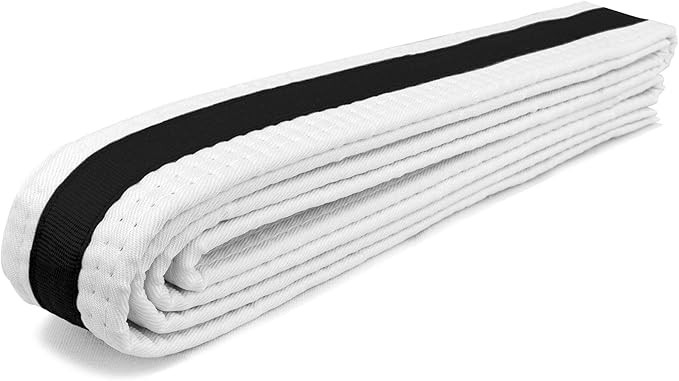 AAMA Martial Arts Belt White Belt with Mixed Color Stripe for Martial Arts - Taekwondo Karate Judo