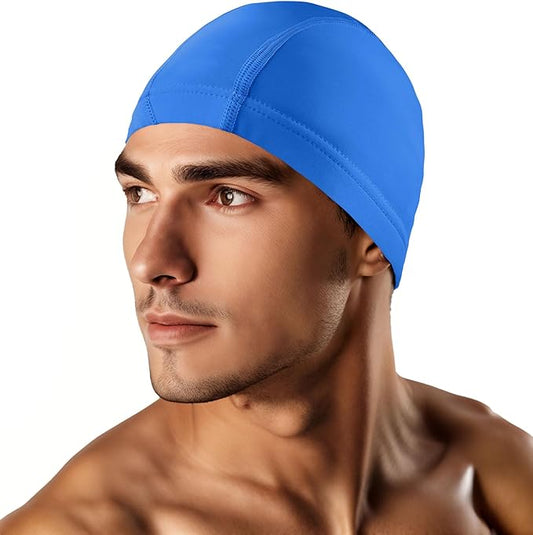 Swim Cap for Men Women Adult, High Stretch Fabric Swim Cap, Swimming Caps Non-Waterproof