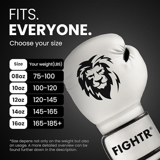 FIGHTR® Boxing Gloves - Maximum Protection & Stability | Boxing Gloves for Boxing, MMA, Muay Thai & Kickboxing | Sizes 8-16 oz