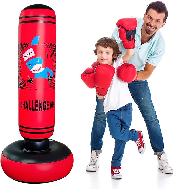Punching Bag Kid,Boxing Bag for Kids,Inflatable Dummy, Inflatable Punching Bag, De-Stress Boxing Bag for Kids.