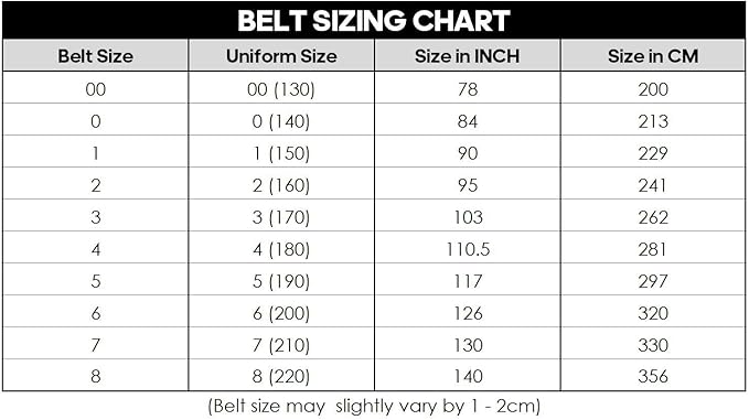 AAMA Color Belts with White Stripe for Martial Arts - Taekwondo Karate Judo