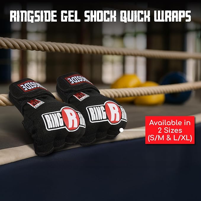Ringside Gel Shock Quick Wraps, Impact-Absorbing Hand Wraps with Secure Support, Ideal for Boxing, MMA, Muay Thai, and Martial Arts, Inner Boxing Gloves for Men and Women