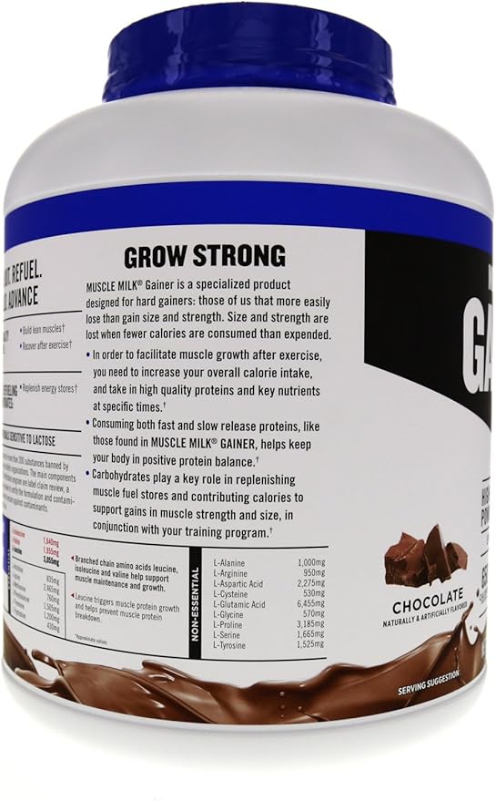 Muscle Milk Gainer Protein Powder, Chocolate, 32g Protein, 5 Pound