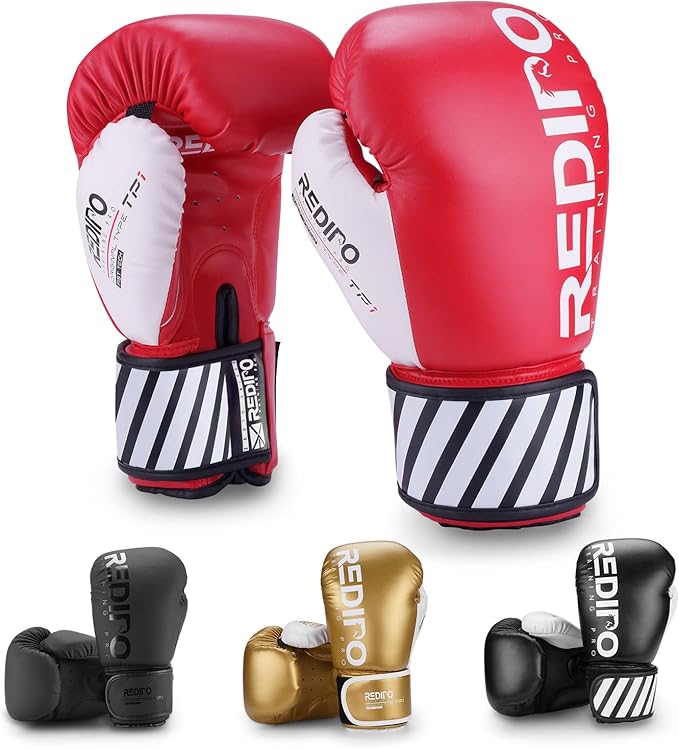Boxing Gloves for Men & Women, Premium Leather Sparring Heavy Bag Training Gloves, Pro Punching Bag Gloves for Muay Thai, Kickboxing, MMA