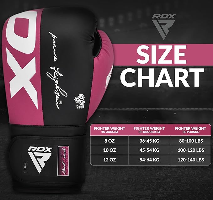 RDX Boxing Gloves, Maya Hide Leather Training Gloves for Muay Thai, Kickboxing, Sparring, Punch Bag, Punching Bag, Kickboxing Gloves, Martial Arts Training, Home Gym, Men, Women, 8 10 12 14 16 oz