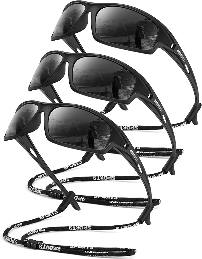 Polarized Sunglasses Men, Sports Sun Glasses Womens UV400 Protection for Fishing Running Driving