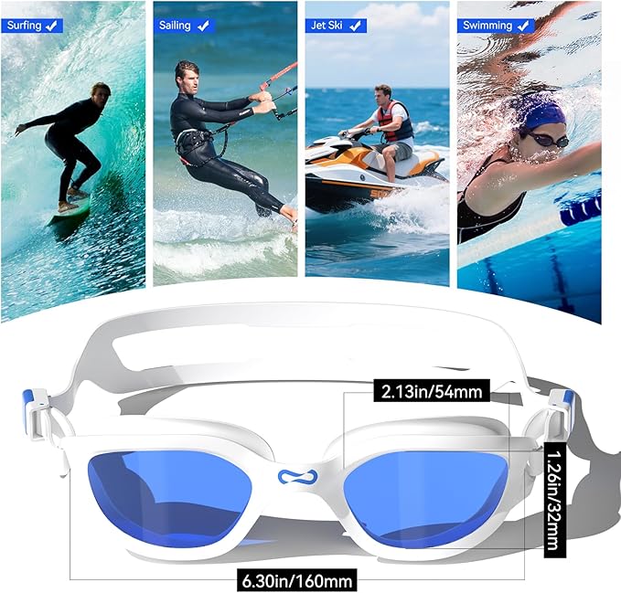 COPOZZ Swim Goggles Adult Women, Swimming Goggles for Women & Men, Anti-Fog No Leaking UV Protection for Adult