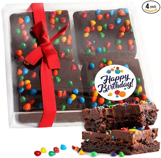 Happy Birthday To You 4 Pack Individually Wrapped Brownies