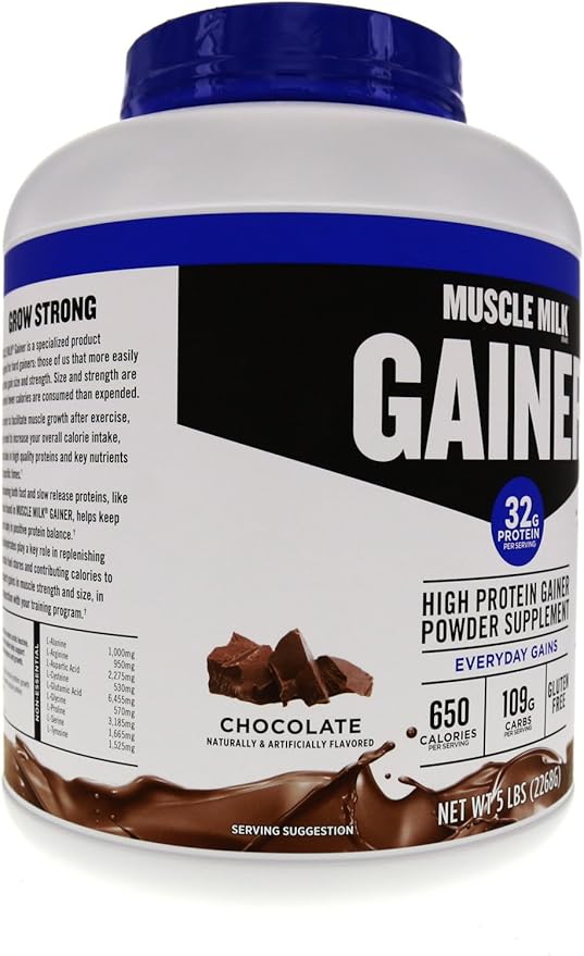 Muscle Milk Gainer Protein Powder, Chocolate, 32g Protein, 5 Pound