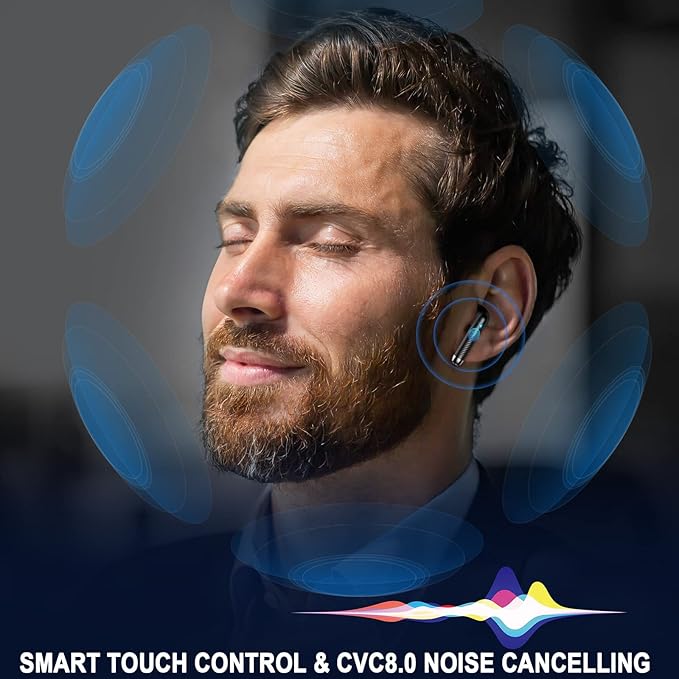 Wireless Earbuds, Bluetooth 5.4 Ear Buds LED Power Display Headphones Bass Stereo, Bluetooth Earbuds in-Ear Noise Cancelling Mic, 40H Playback Mini Case IP7 Waterproof Sports Earphones for Android iOS