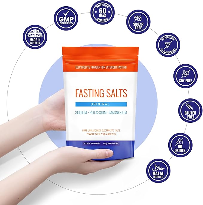 Nutri-Align Fasting Salts Fasting Electrolytes Powder | Pure Unflavoured Electrolytes for Fasting - Intermittent & Extended Fasting | 400g Sodium Potassium Magnesium Fasting Salt | Filler & Sugar Free