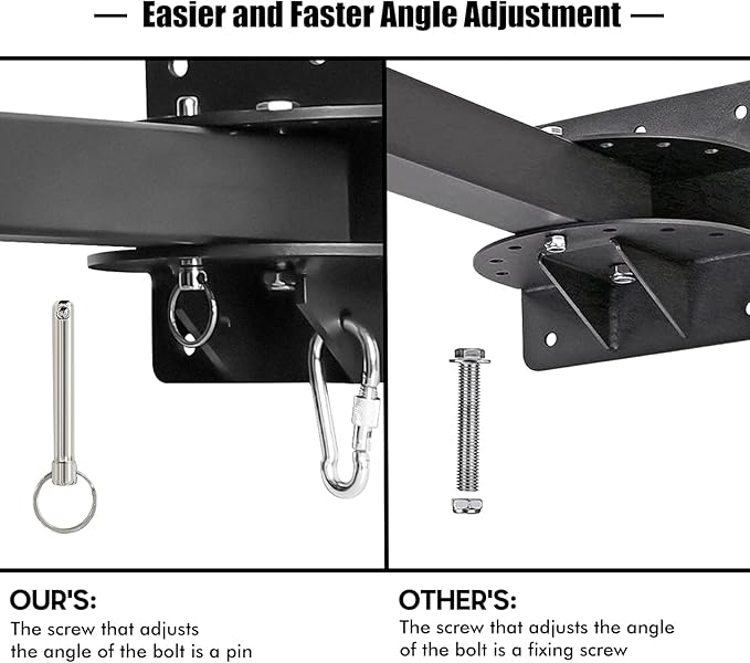 Wall Mount Heavy Bag Hanger, Heavy Duty Punching Bag Stand, Adjustable Heavy-Duty Boxing Bag Wall Bracket for Home or Gym, for Kickboxing Bag, Muay Thai Bag (Supports up to 900Ib)