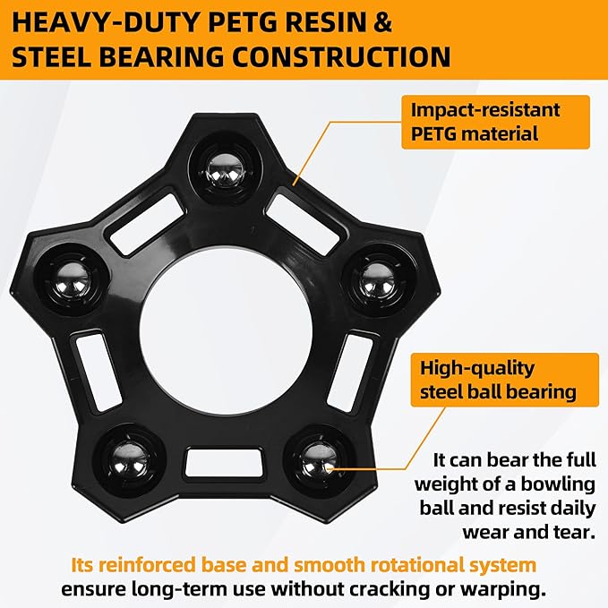 TonGass (3-Pack Bowling Rotating Ball Cup, Bowling Cup Display Stand with Bearing Spinner Holder, Spare Balls Holder Spinner for Bowlings Sports Ball Display Stand Suitable for All Balls Types