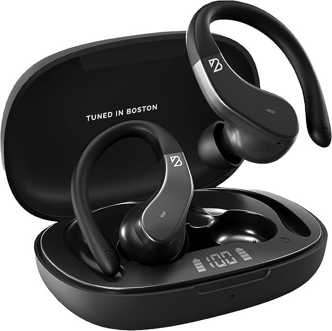 Back Bay Audio - Runner's Wireless Earbuds Bluetooth Headphones for Sports, Hook Over The Ear Buds, Deep Bass, Wrap Around Earphones with Earhooks for Running, Workout Wireless Headphones for The Gym