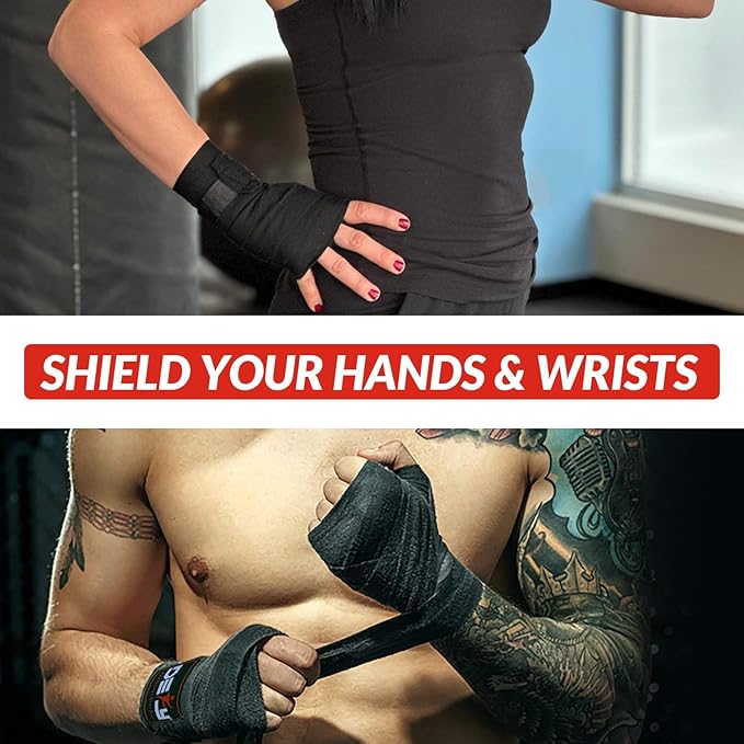 DEFY Professional 180 Inch Hand Wraps for Boxing Muay Thai MMA Elastic Bandages for Men & Women -Pair
