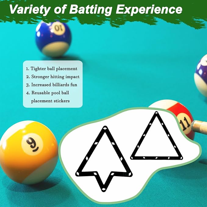 23 Pcs Wooden Pool Triangle Rack, Pool Table Accessories with Pool Table Brush for Felt, 2-1/4" Pool Ball Holder, Billiard Magic Ball Rack Billiard Accessories (Wine Red)