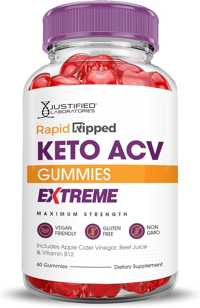 (10 Pack) Rapid Ripped Keto ACV Gummies Extreme 2000MG Rapidripped Keto Gummies Apple Cider Vinegar Formulated with Pomegranate Beet Juice Powder B12 Vegan Non GMO 600 Gummys