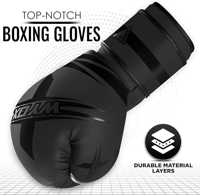 Wyox Boxing Gloves for Men & Women – Professional Training, Sparring & Heavy Bag Gloves for Boxing, Kickboxing, Muay Thai, MMA – Premium Leather, Multi-Layer Shock Absorption, Ventilated Palm