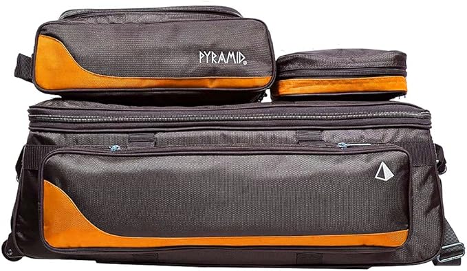 Pyramid Path Triple Tote Roller Plus Bowling Bag with Detachable Shoe Bag (Fits US Mens Size 15), Accessory and Side Pocket, Lightweight Travel Design