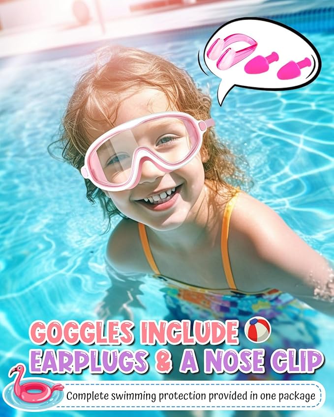 Rantizon Swim Goggles 2 Pack, Wide View Anti Fog&UV Swimming Goggles for Audlt, No Leaking Swim Glasses for Men Women Kids